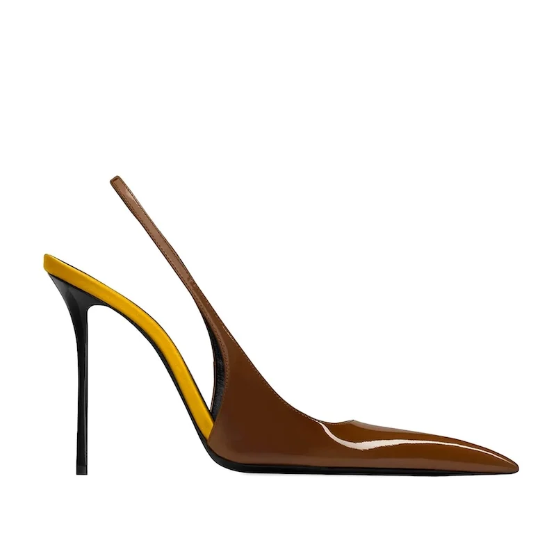 Saint Laurent Amalia Slingback Pumps in Patent Leather