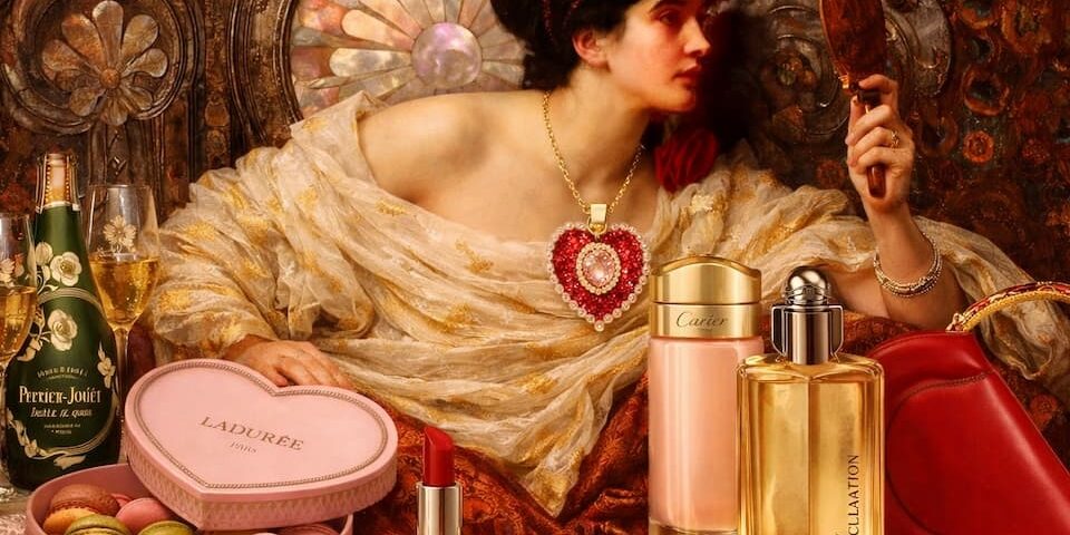 Art-inspired Valentine’s Day luxury gifts for her featuring fine fragrance, jewelry, beauty, and romantic indulgences curated with intention.