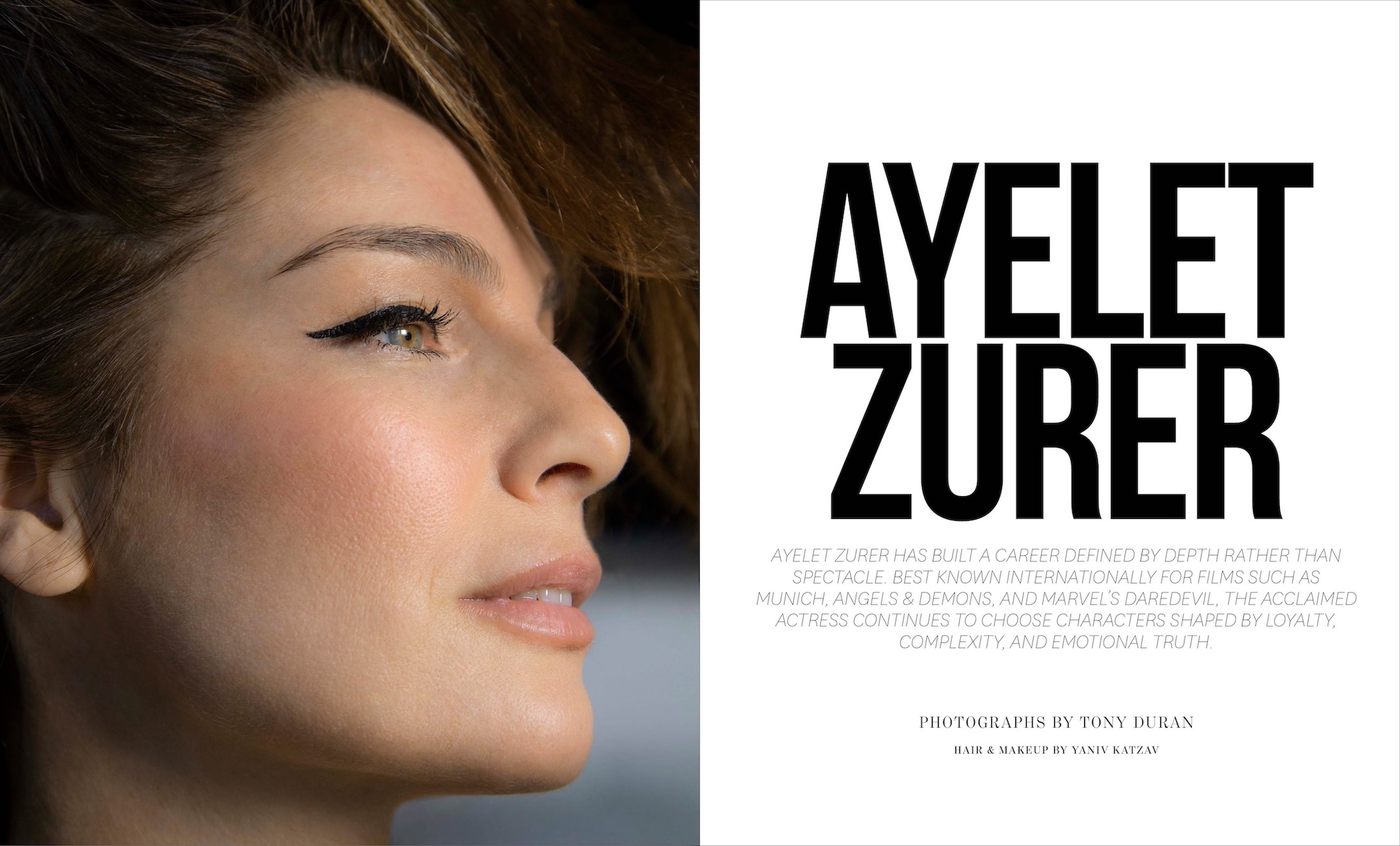 Ayelet Zurer featured in Ebby Magazine’s editorial story on craft, emotional truth, and presence.