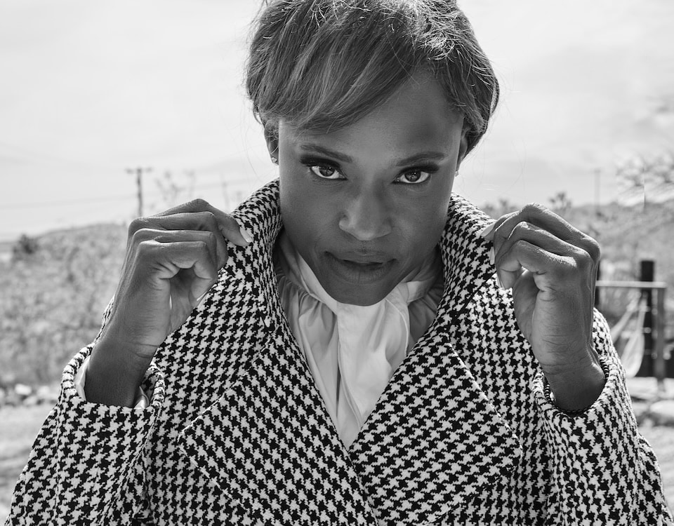 Cassandra Creech black and white portrait for Ebby Magazine interview