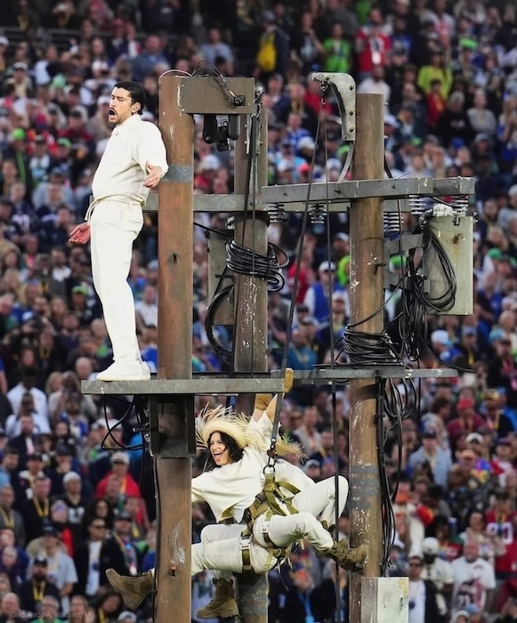 Jewelianna Ramos-Ortiz stuntwoman performing in the Super Bowl halftime show