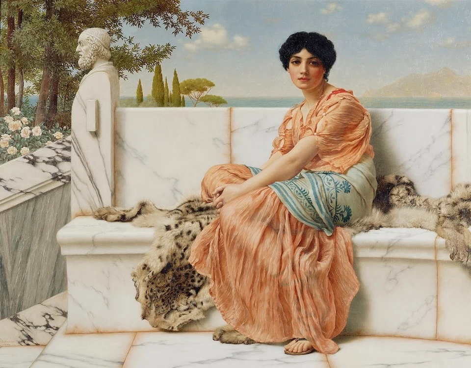 may 2026 horoscopes opener painting woman seated in soft light in the days of sappho john william godward