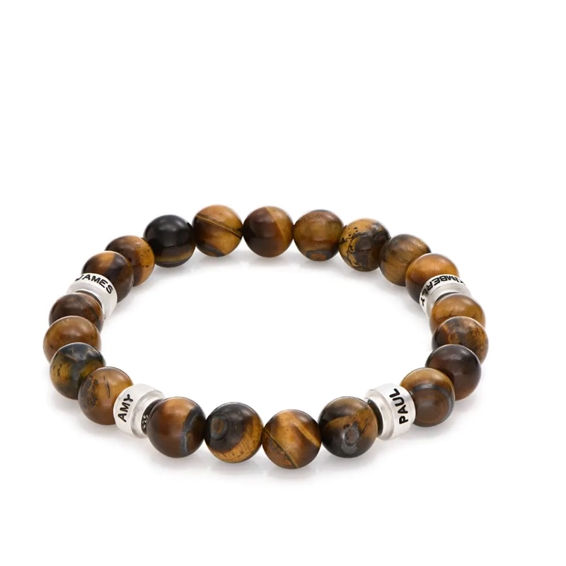 OAK & LUNA tiger eye bead bracelet for men